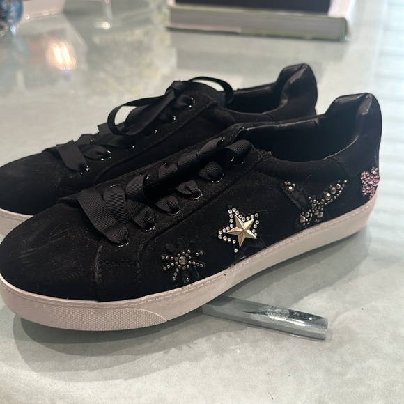Libby Edelman Suede Embellished Sneakers - Picture 2 of 5
